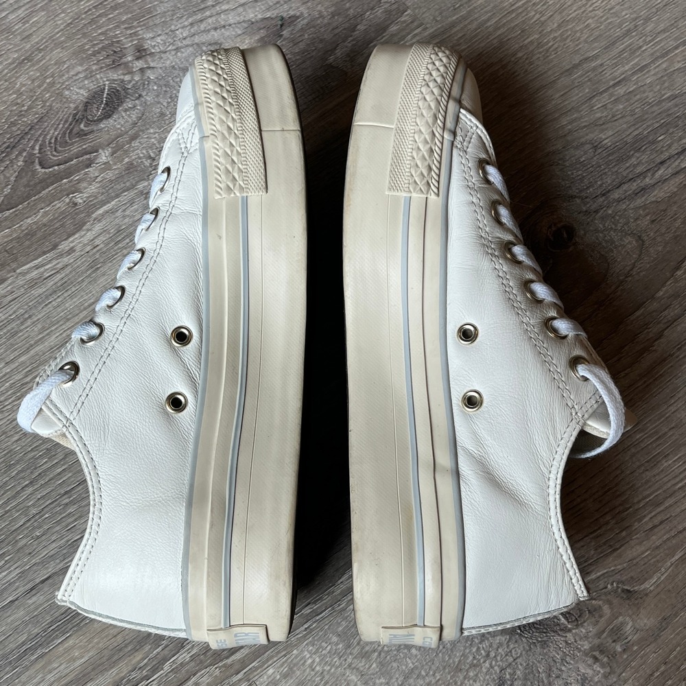 Converse All Star Tan Ox Leather Platform Sneaker Women 7 UK 5 EU 37.5‎ - Picture 3 of 9